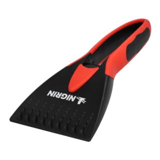 Nigrin Grattoir à glace noir/rouge avec poignée ergonomique en soft-touch
