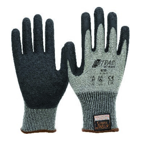 NITRAS Gants anti-coupure, Taeki5, enduit latex, taille 2XL