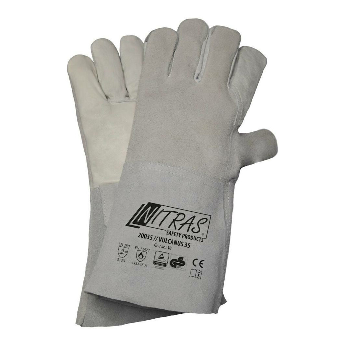 NITRAS Gants de soudeur VULCANUS 35, Taille 10
