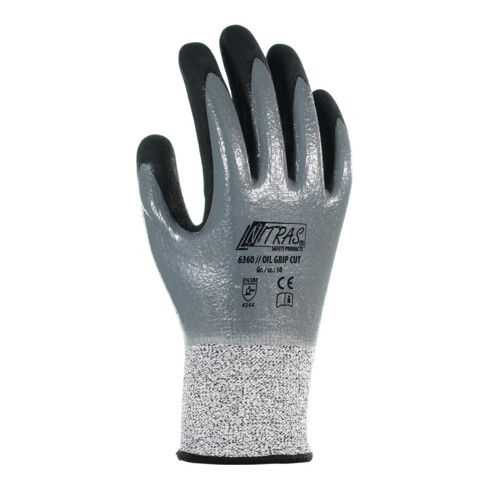 Nitras Handschuh-Paar 6360, OIL GRIP CUT, Handschuhgröße: 9
