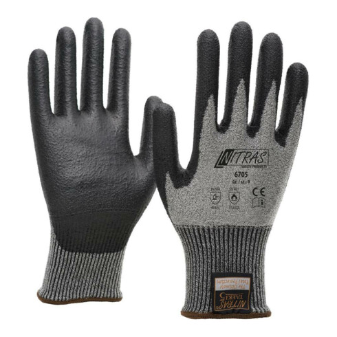 NITRAS Schnittschutzhandschuh, Taeki5,PU-beschichtet, Gr. XL