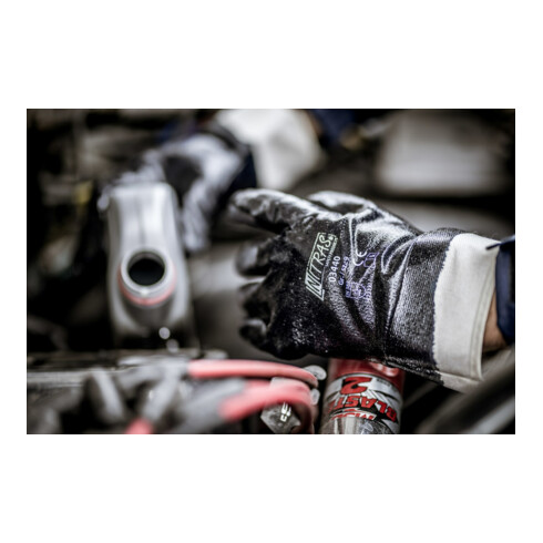 Nitrilhandschuh,blau, Stulpe,vollbeschichtet, Gr. 10