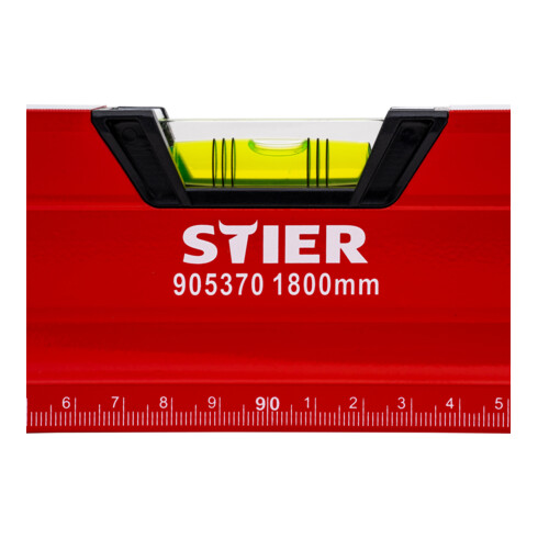 Niveau à bulle magnétique STIER Premium à trois fioles, 1 800 mm ± 0,5 mm/m