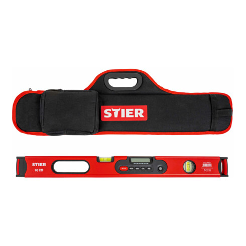 Niveau à bulle numérique STIER SDW-600, écran LCD ±0,2°, 60 cm