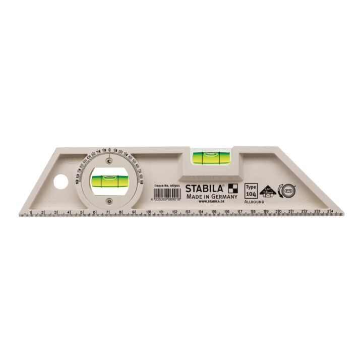 Niveau à bulle STABILA Type 104 Allround Torpedo, 25 cm, avec fiole d’angle rotative