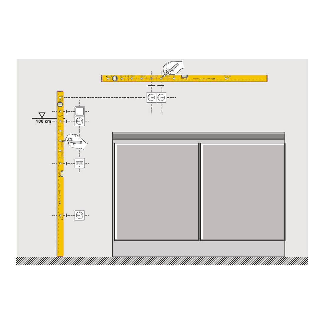 Niveau à bulles 70 Electric 120 cm aluminium jaune ± 0,5mm/m STABILA