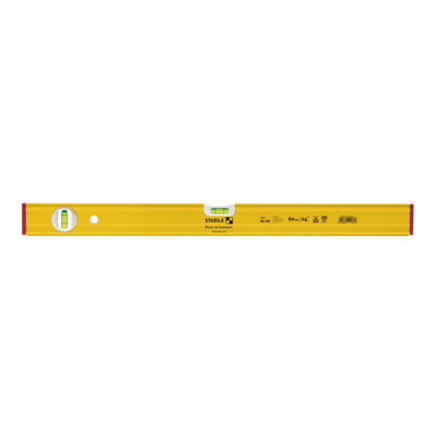 Niveau à bulle STABILA 80 AS aluminium jaune ± 0,5 mm/m