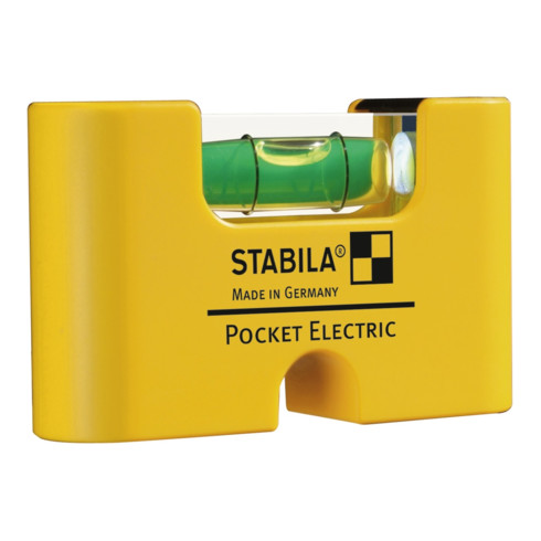 Niveau à bulles Pocket Electric 6,8 cm plastique jaune ± 1mm/m avec aimant STABI