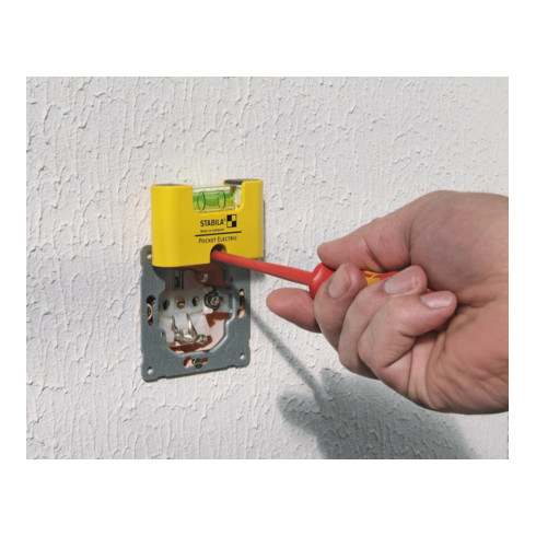 Niveau à bulles Pocket Electric 6,8 cm plastique jaune ± 1mm/m avec aimant STABI