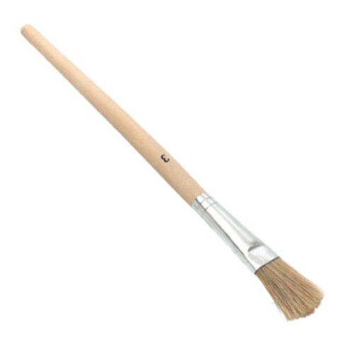 Nölle Emaillelackpinsel L.210mm B.20mm H.5mm Gr.3 helle Borste Weißbl.roh.Holzstiel