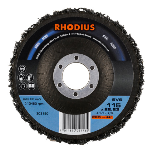 Polaire de nettoyage RHODIUS PROline SVS HD acier, métaux non-ferreux, bois