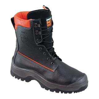 NoRisk Bottes de sécurité forestières Gr.42 noir/orange cuir S3 SRC EN20345/EN17249