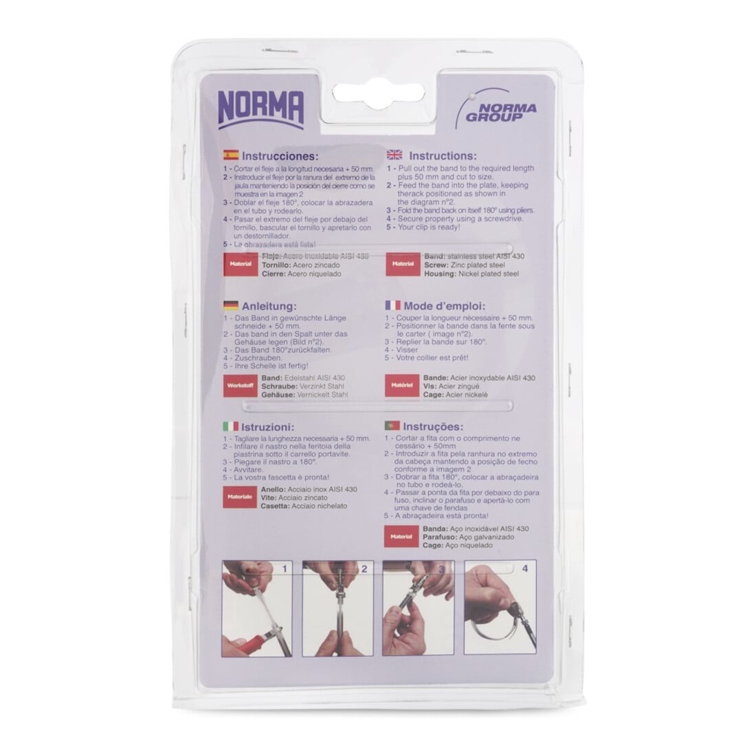 NORMA Serratub Kit bande sans fin 9mm W2B, bande 3m, 8 têtes