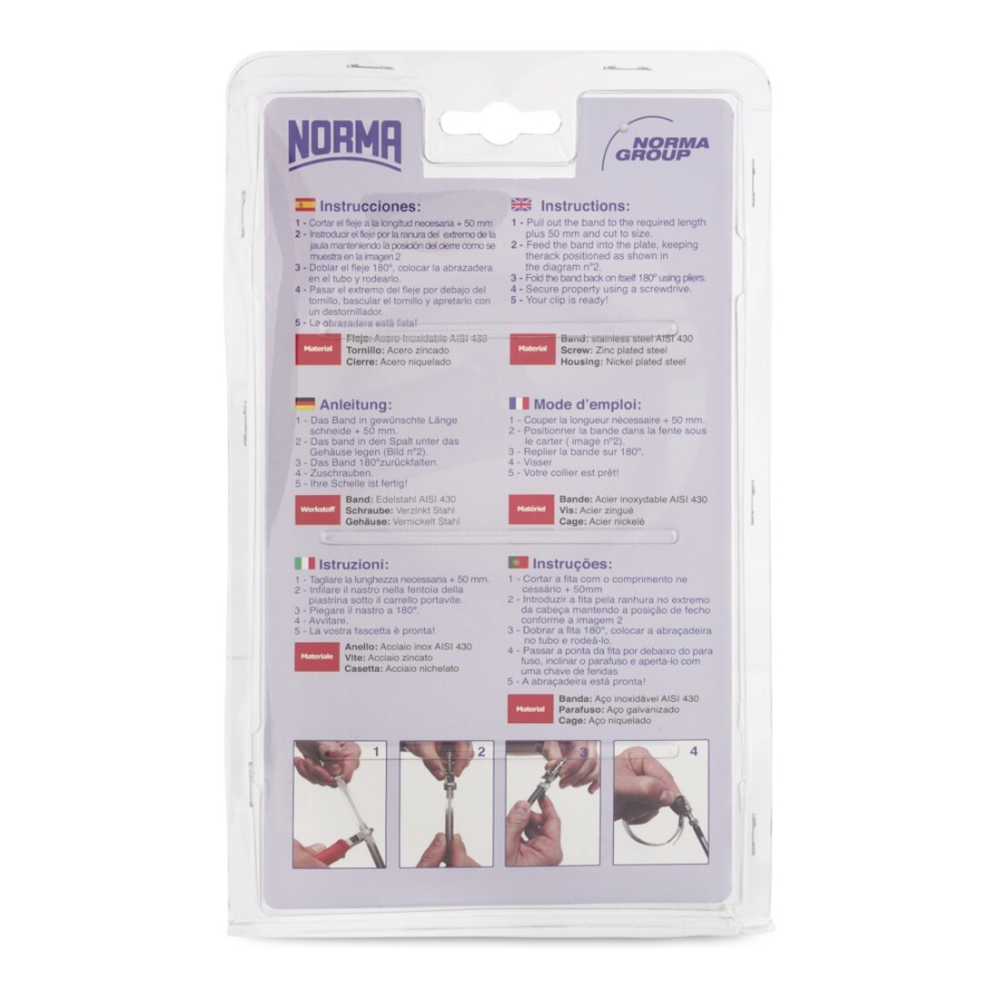 NORMA Serratub Kit bande sans fin 9mm W2B, bande 3m, 8 têtes