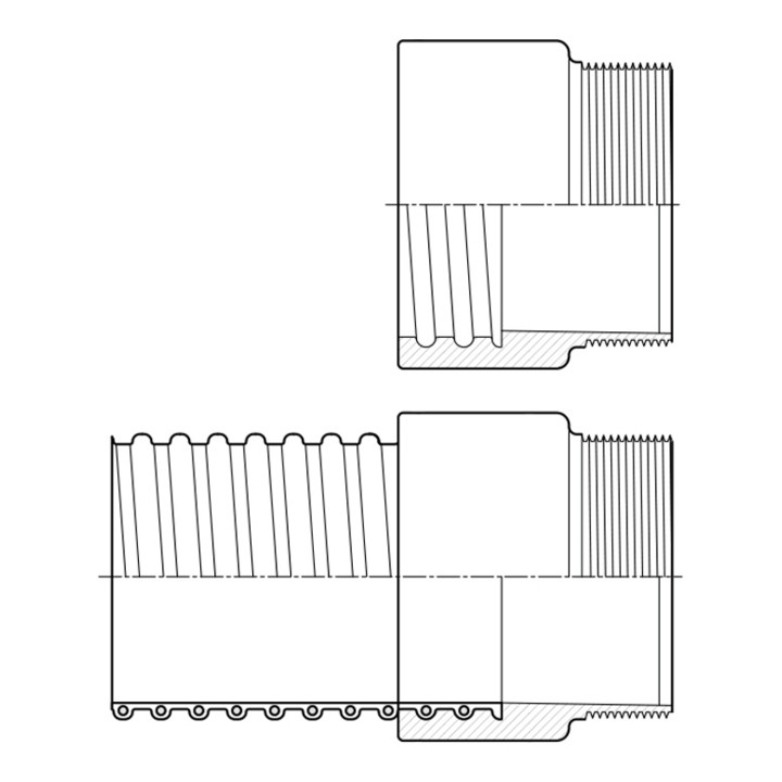Norres aufschraubbarer Gewindestutzen für AIRDUC® 356 Ø 50mm