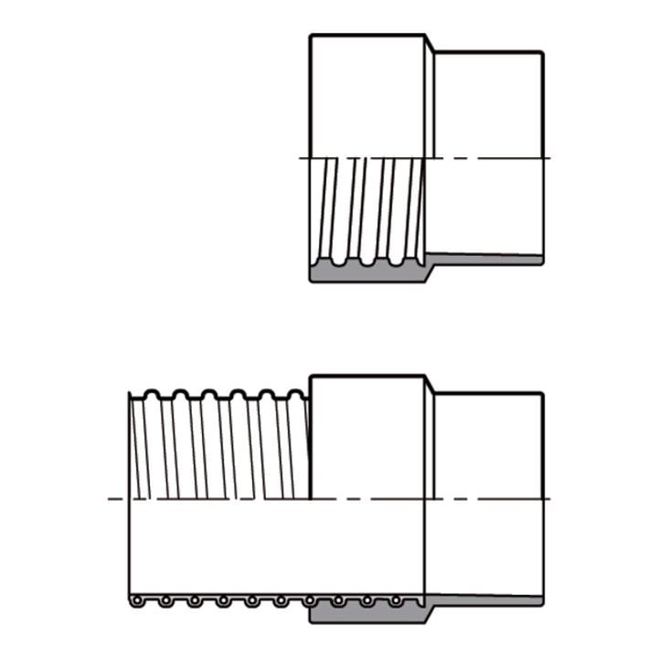 Norres lebensmittelechte Muffe aufschraubbar für AIRDUC® 356 Ø 60mm