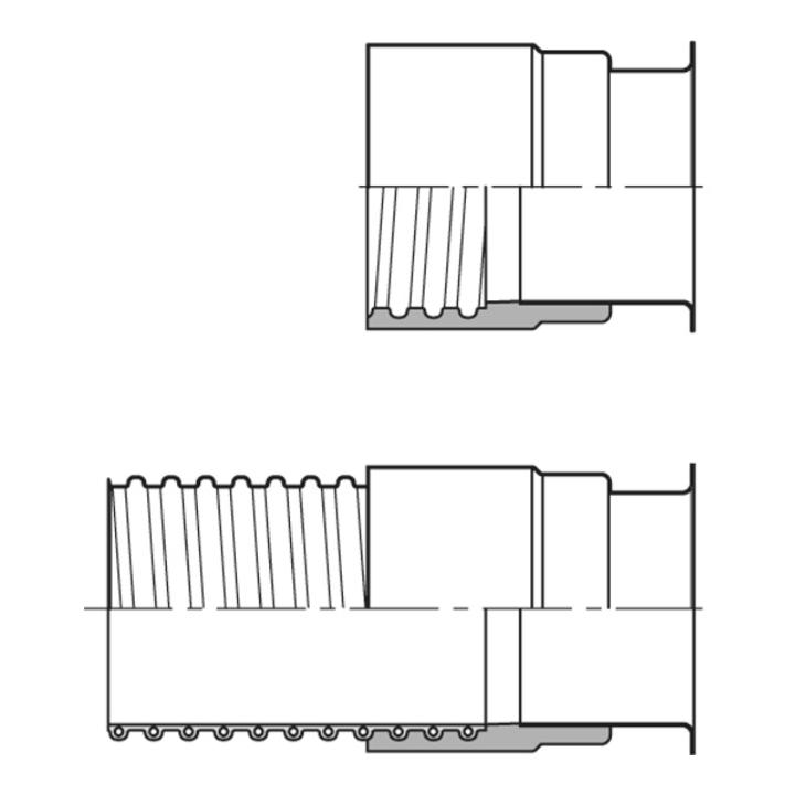 Norres lebensmittelechtes Bördelrohr aufschraubbar für AIRDUC® 356 Ø 80mm