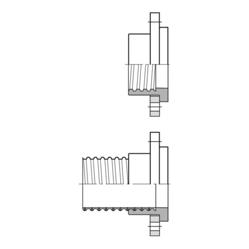 Norres Losflansch aufschraubbar + lebensmittelecht (DIN 2632/2633)  AIRDUC® 356 Ø 80mm