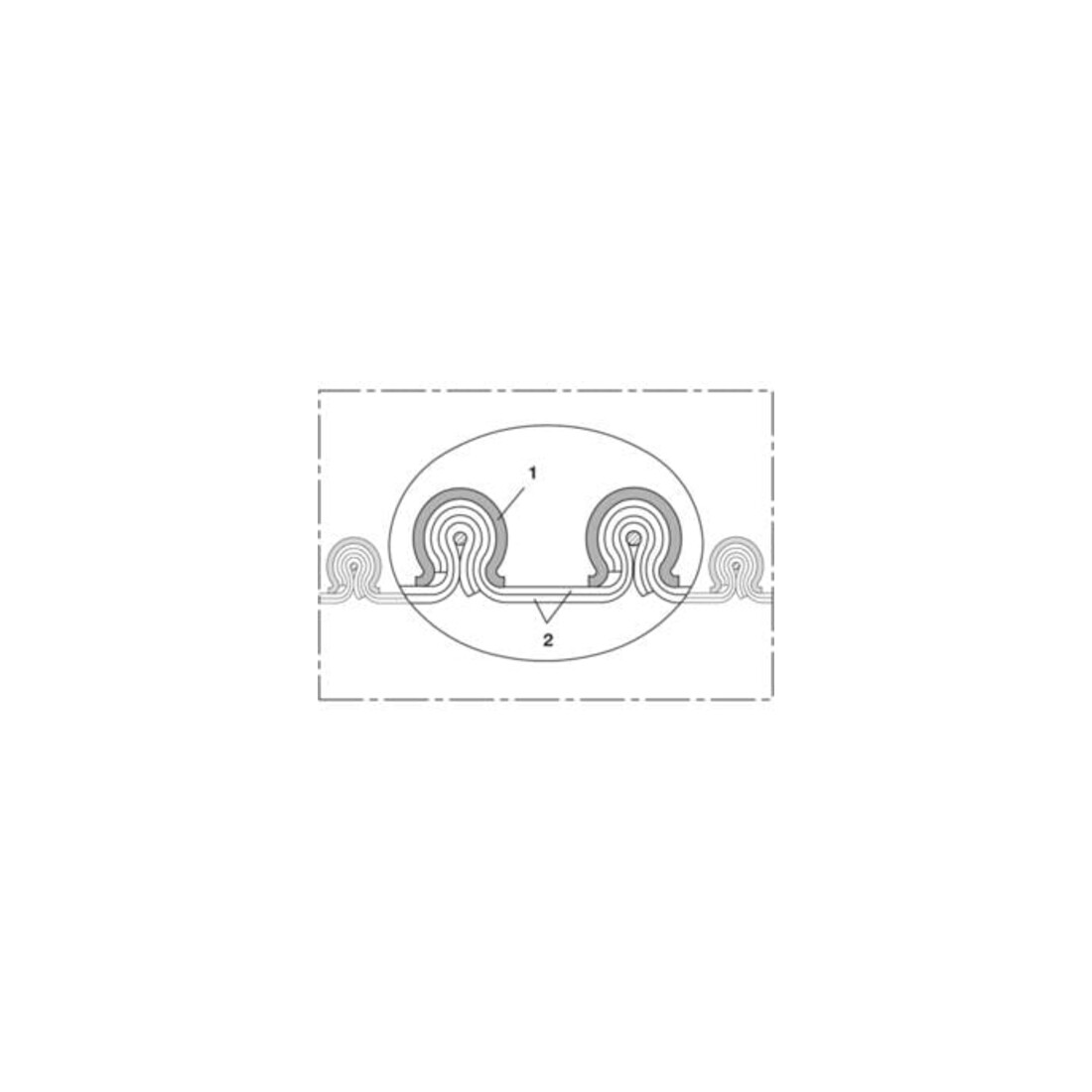 Norres Warmluftschlauch hitzebest. (+270°C) Ø 90mm L: 6m CP PTFE/GLASS-INOX 471