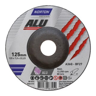 Norton Disque à ébarber alu décalé 125x7,0 mm