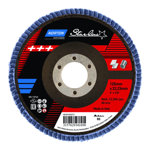 Norton Disque à lamelles Starline 125 mm P80