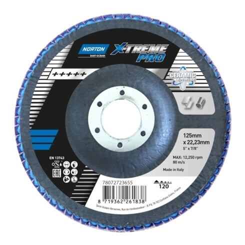 Norton Disque à lamelles X-Treme Pro 125 mm P120