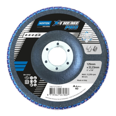 Norton Disque à lamelles X-Treme Pro 125 mm P40