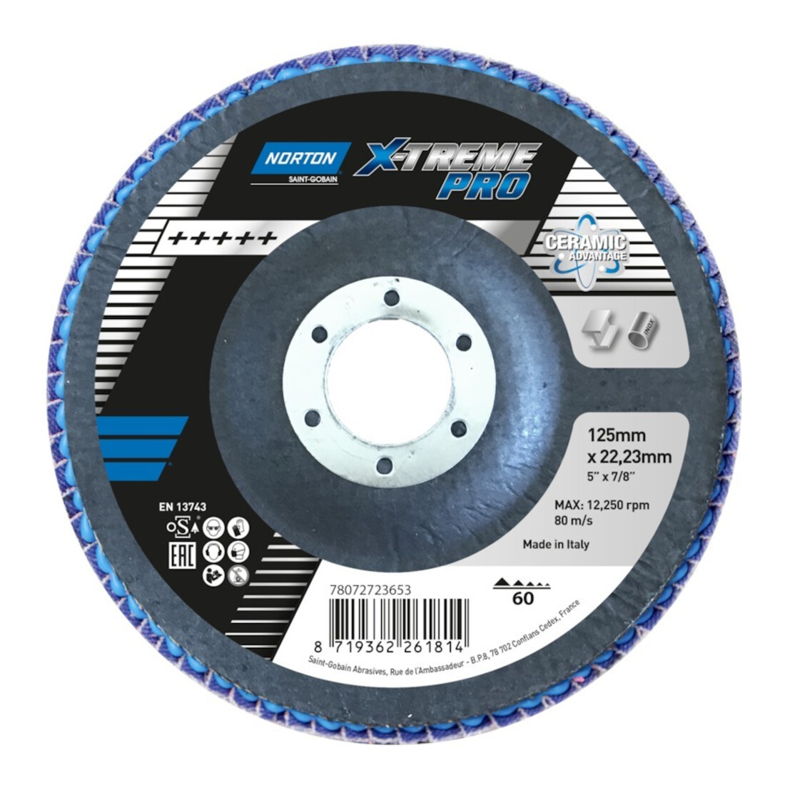 Norton Disque à lamelles X-Treme Pro 125 mm P60