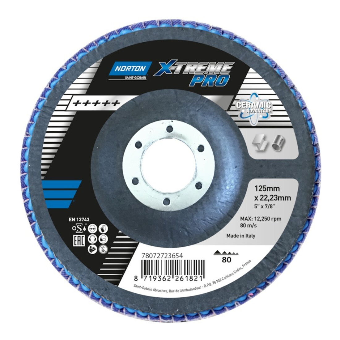 Norton Disque à lamelles X-Treme Pro 125 mm P80