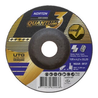 Norton Disque combo tronçonnage/ébarbage incurvé 125x4,2