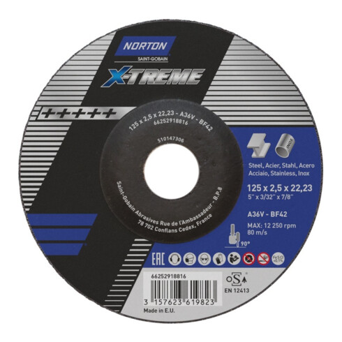 Norton Disque de coupe X-Treme 125x2,5 T42