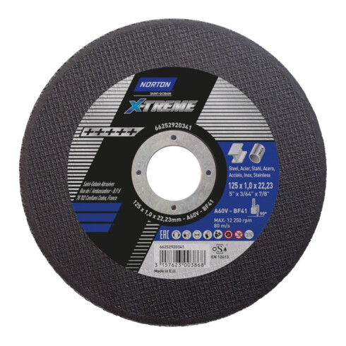 Norton Disque de découpe X-Treme 125x1,0 T41