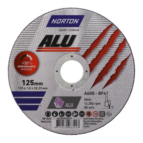 Norton Disque de séparation ALU, 125x1x22,23