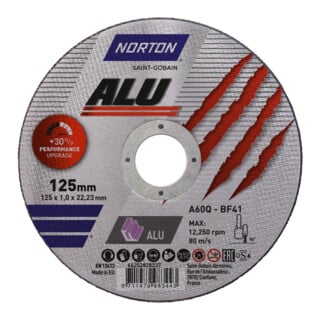 Norton Disque de séparation ALU, 125x1x22,23