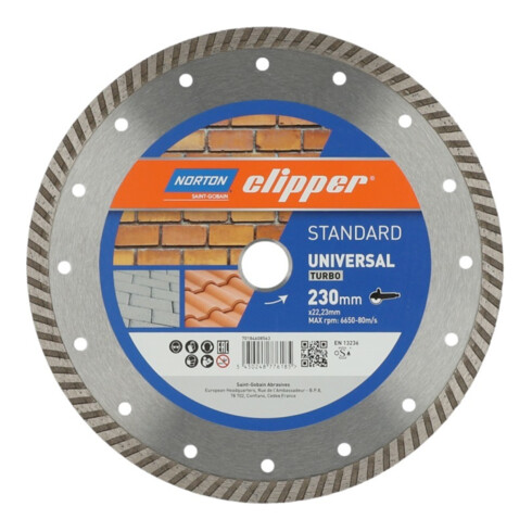 Norton Disque diamant standard universel Turbo, diamètre 230