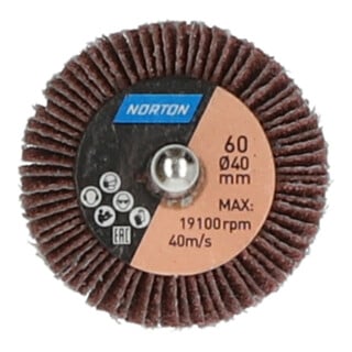 Norton Fächerschleifer mit Schaft -BDX R207- 40x20x6mm SK(C) P60