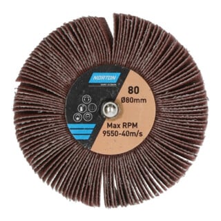 Norton Fächerschleifer mit Schaft -BDX R207- 80x30x6mm SK(C) P80