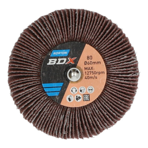 Norton Meule à lamelles avec tige -BDX R207- 60x30x6mm SK(C) P80