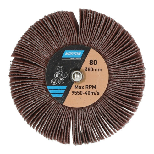 Norton Meule à lamelles avec tige -BDX R207- 80x30x6mm SK(C) P80