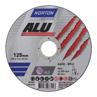 Norton Trennscheibe Alu gerade 125x1,6 mm