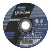 Norton VULCAN Disque de coupe métallique inox droit ultrafin 125x1x22,23