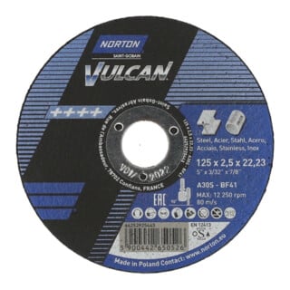 Norton VULCAN-Metall-Inox Trennscheibe, gerade 125x2.5x22.2