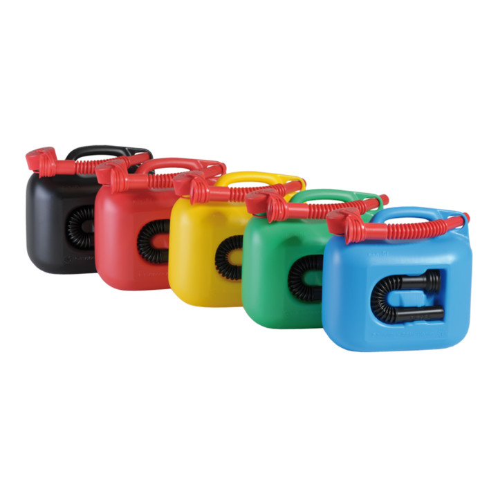 Nourrices à carburant  PREMIUM (NU) 5 L vert, homologation NU, PE-HD, accessoire rouge