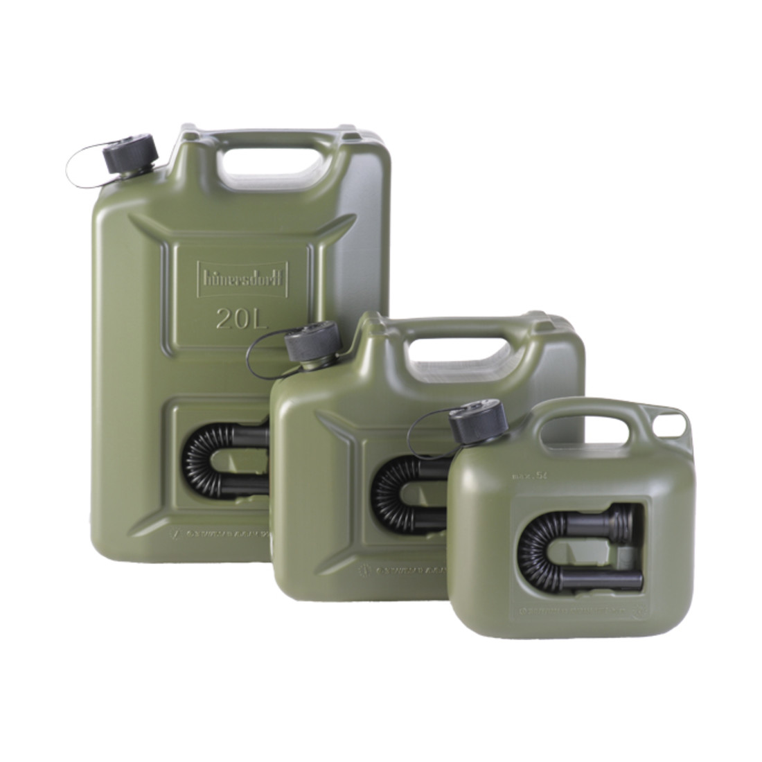 Nourrices à carburant PROFI (NU) 10 L kaki, homologation NU, PE-HD, accessoire noir