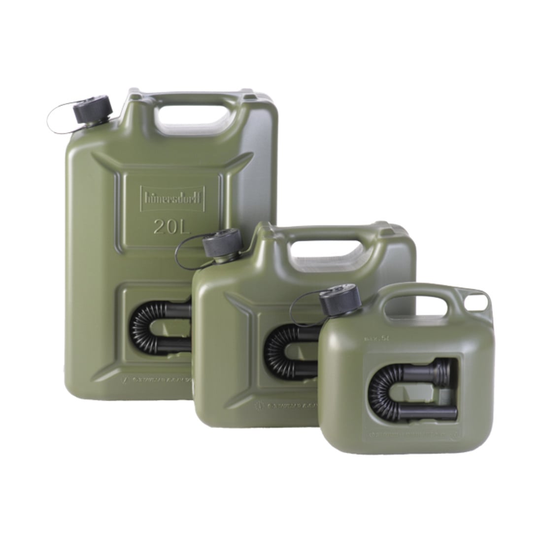 Nourrices à carburant PROFI (NU) 10 L kaki, homologation NU, PE-HD, accessoire noir