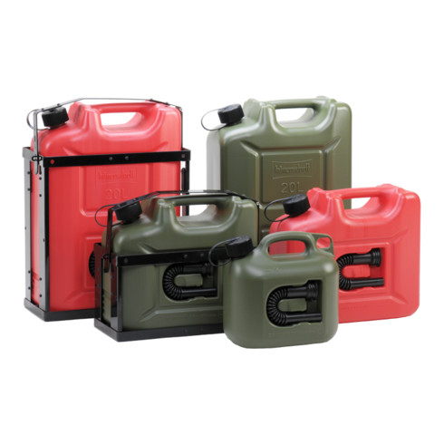 Nourrices à carburant PROFI (NU) 10 L rouge, homologation NU, PE-HD, accessoire noir