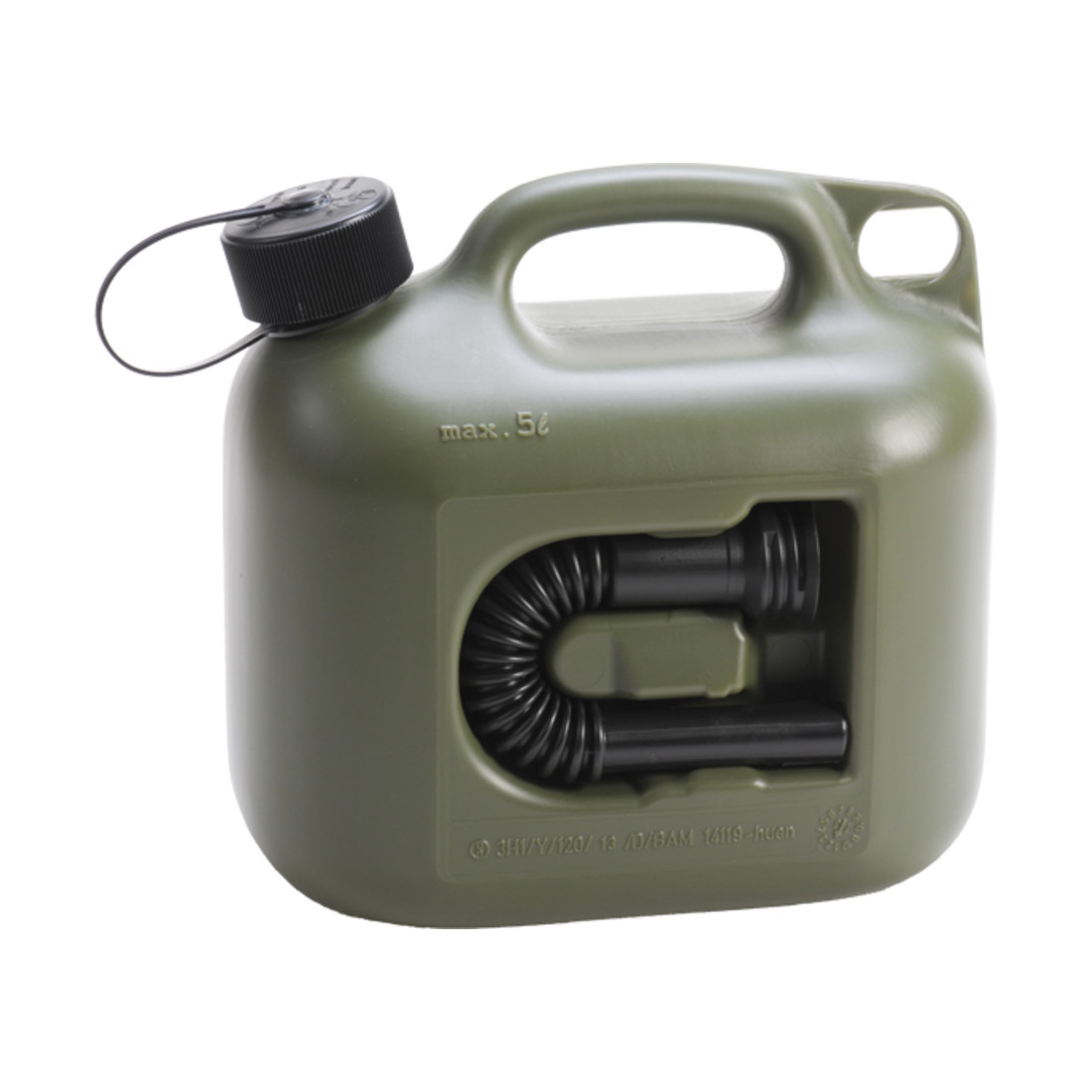 Nourrices à carburant PROFI (NU) 5 L kaki, homologation NU, PE-HD, accessoire noir