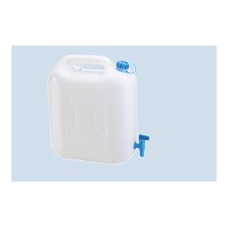 Nourrices à eau ECO 22 L avec robinet, PE-HD naturel, robinet de vidange fixement monté (bleu)
