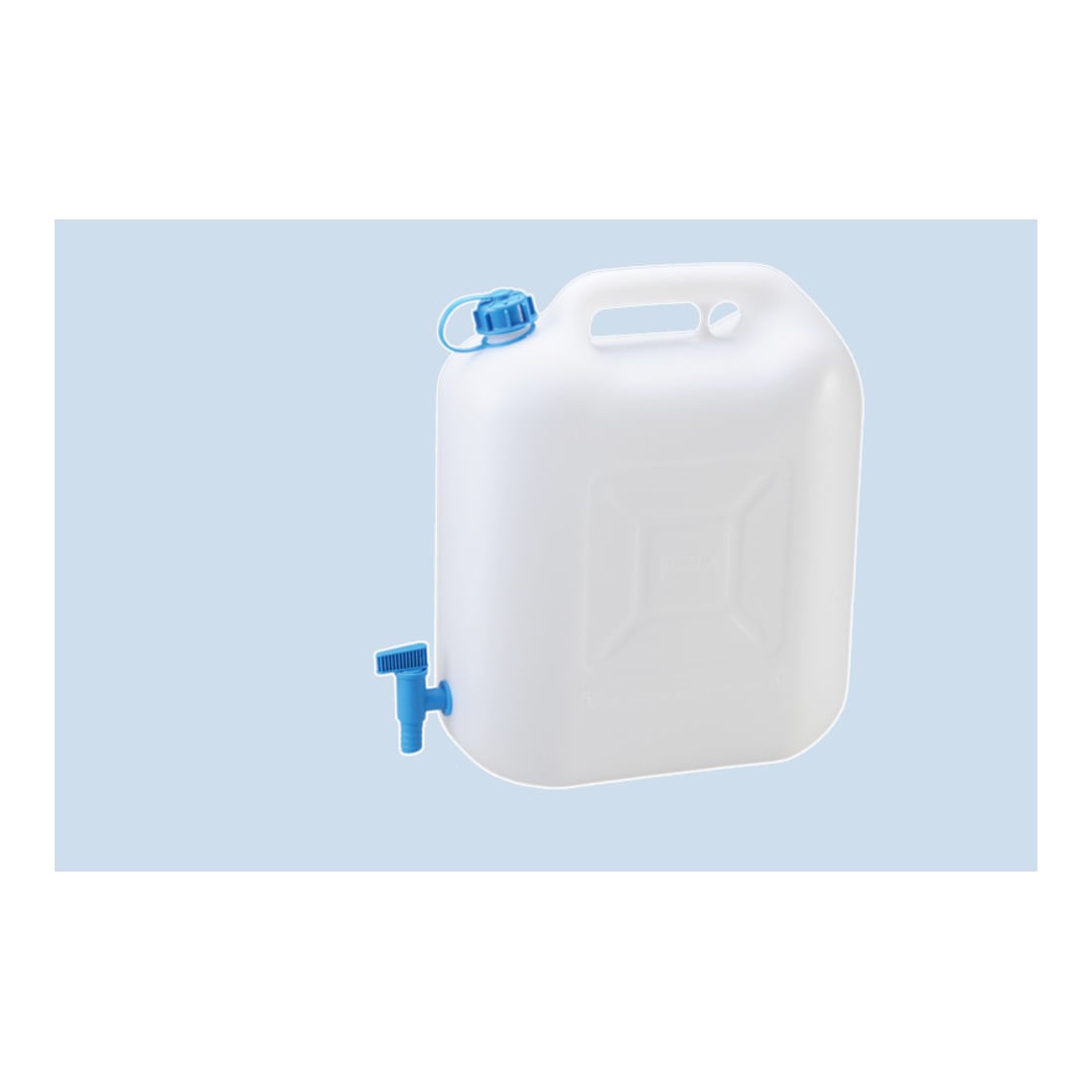 Nourrices à eau ECO 22 L avec robinet, PE-HD naturel, robinet de vidange fixement monté (bleu)