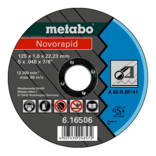 Metabo Novorapid acier, disque à tronçonner, forme 41